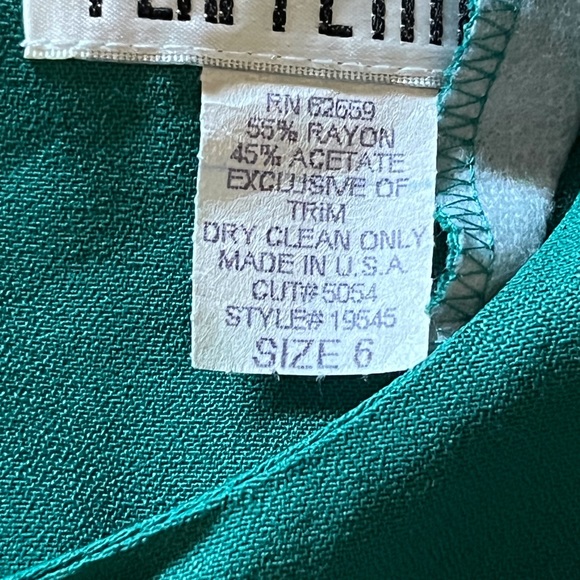 Peri Petites vintage green dresss Long sleeves size 6 - Picture 6 of 15